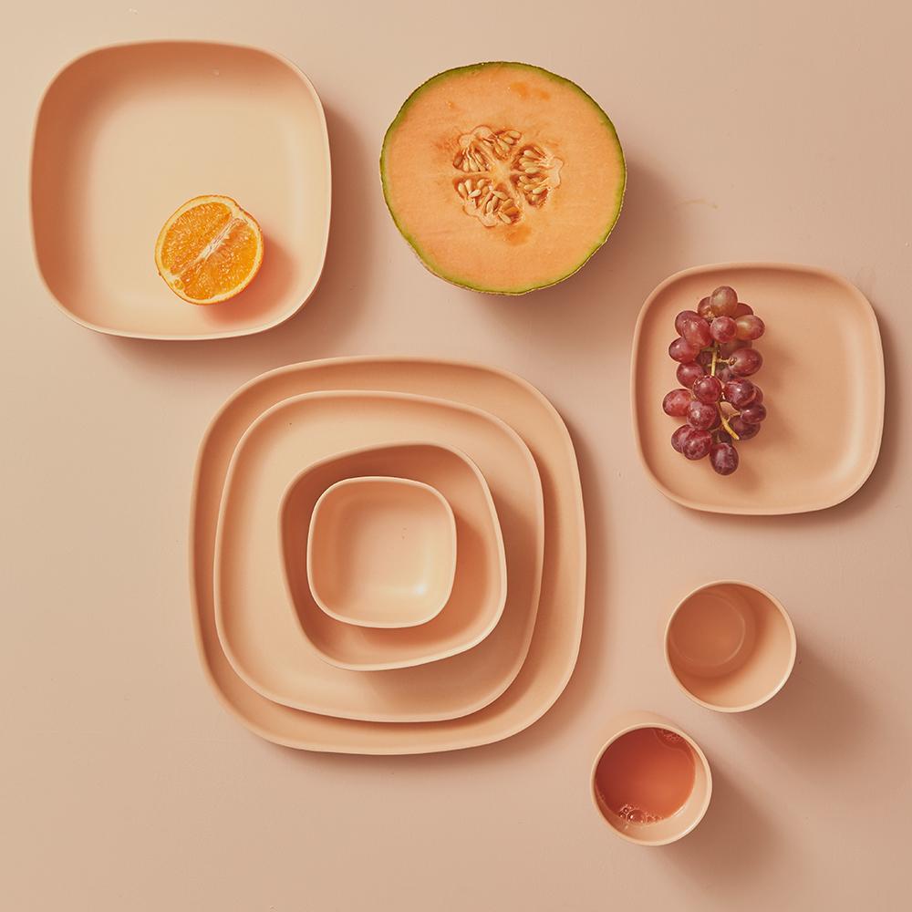 Bamboo Medium Plate - 4 Piece Set - Blush