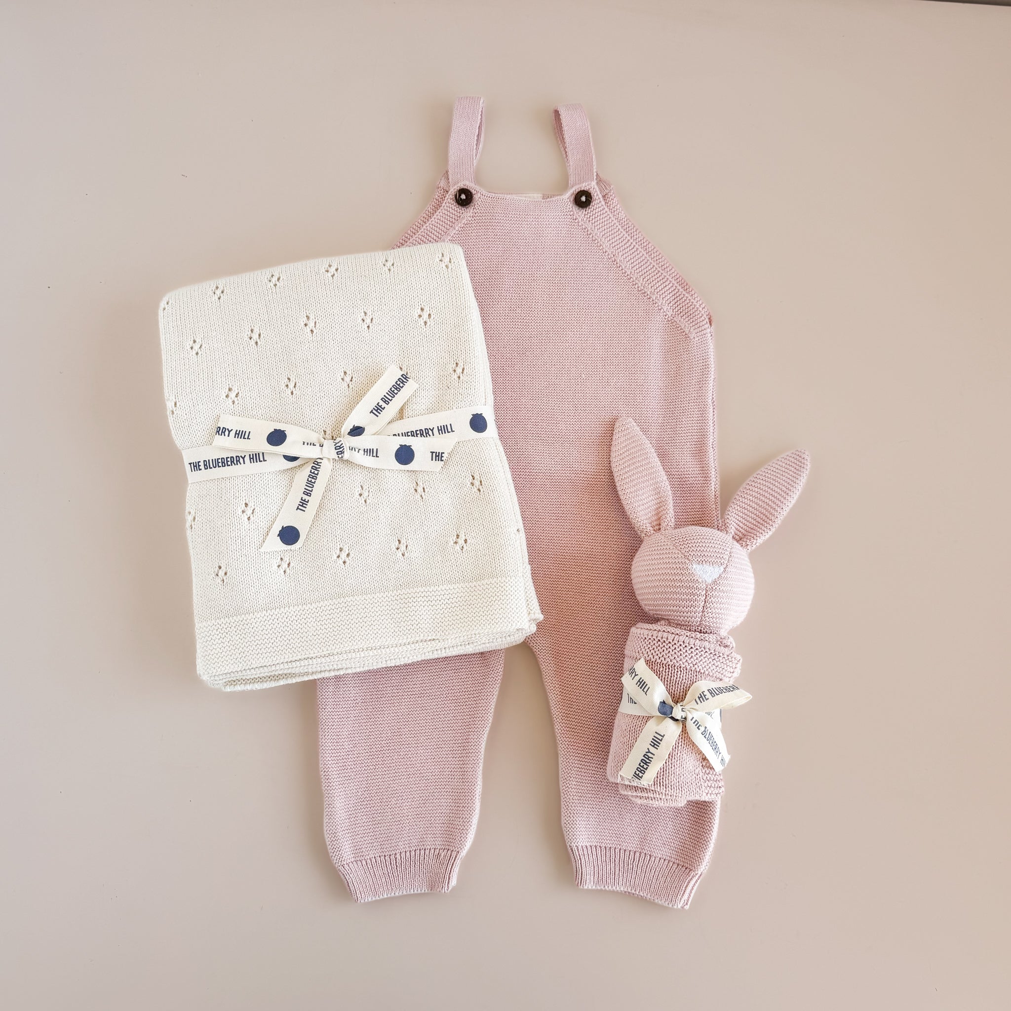 Organic Cotton Bunny Lovey, Blush