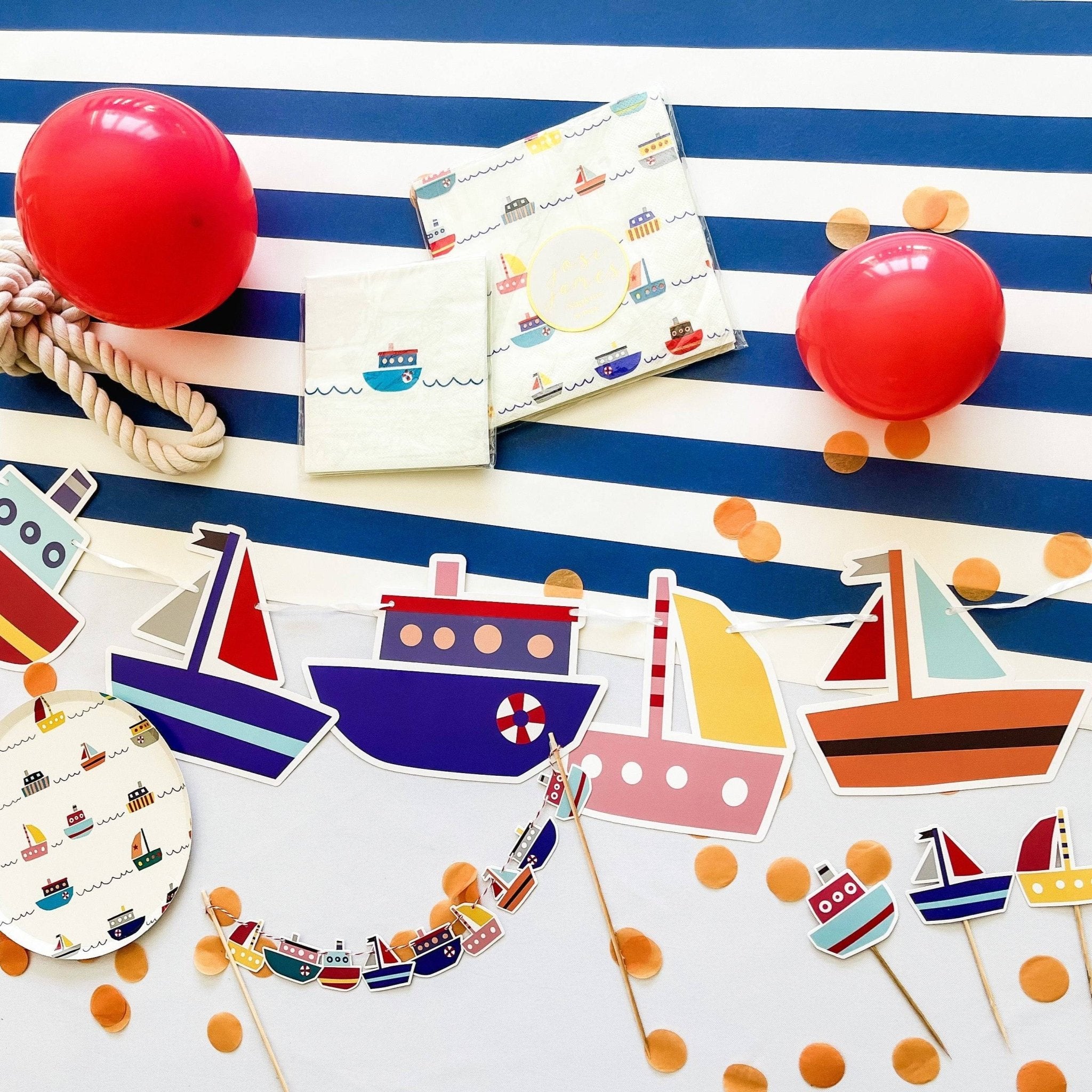 Boat Cupcake Toppers  (8 Per Set)