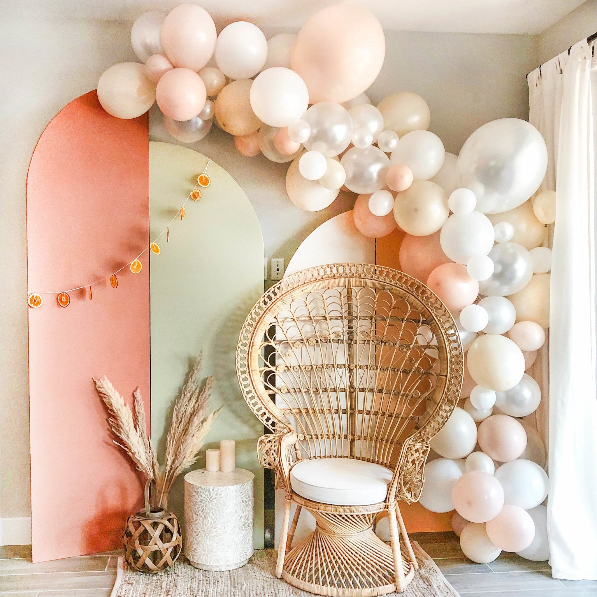 Neutral Boho Balloon Garland Kit – Blush, Linen & White
