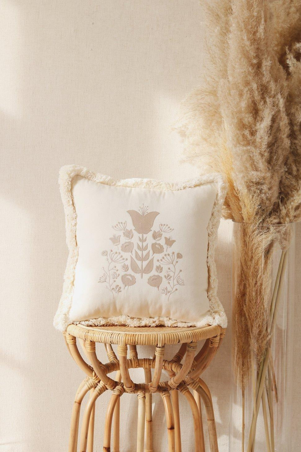 Boho Pillow With Embroidery