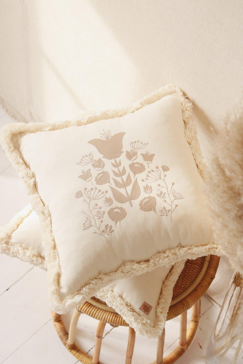 Boho Pillow With Embroidery