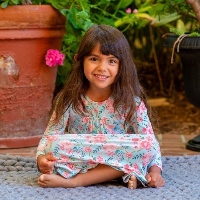 Boho Dress - Aqua Floral