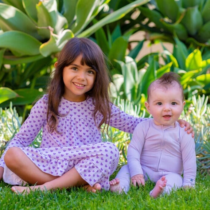 Boho Dress - Purple Hearts