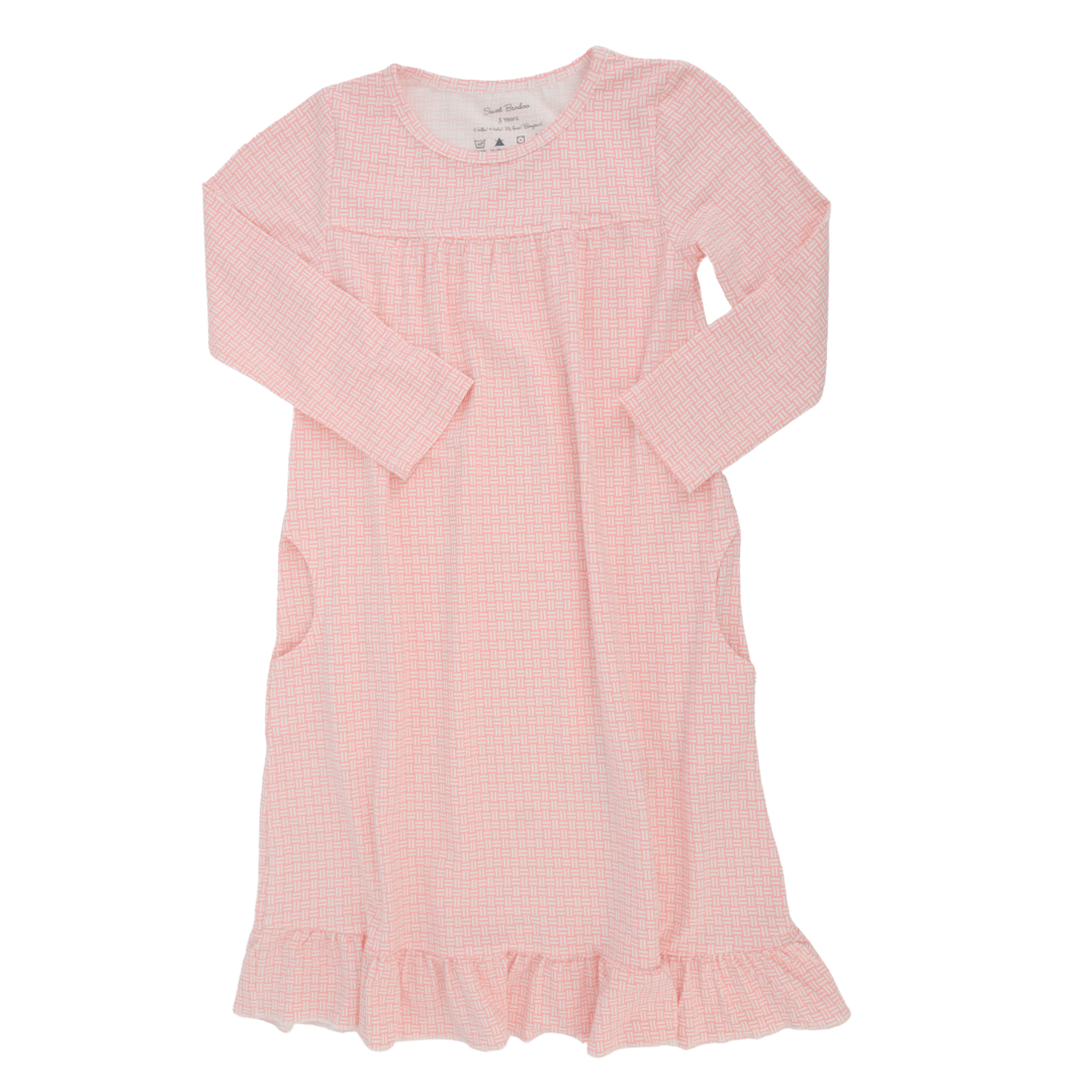 Boho Dress - Pink Basketweave