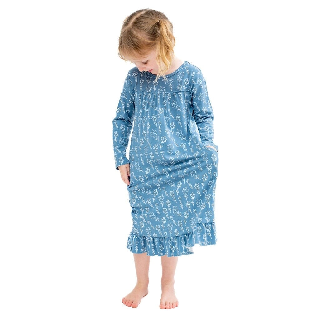 Boho Dress - Blue Doodle