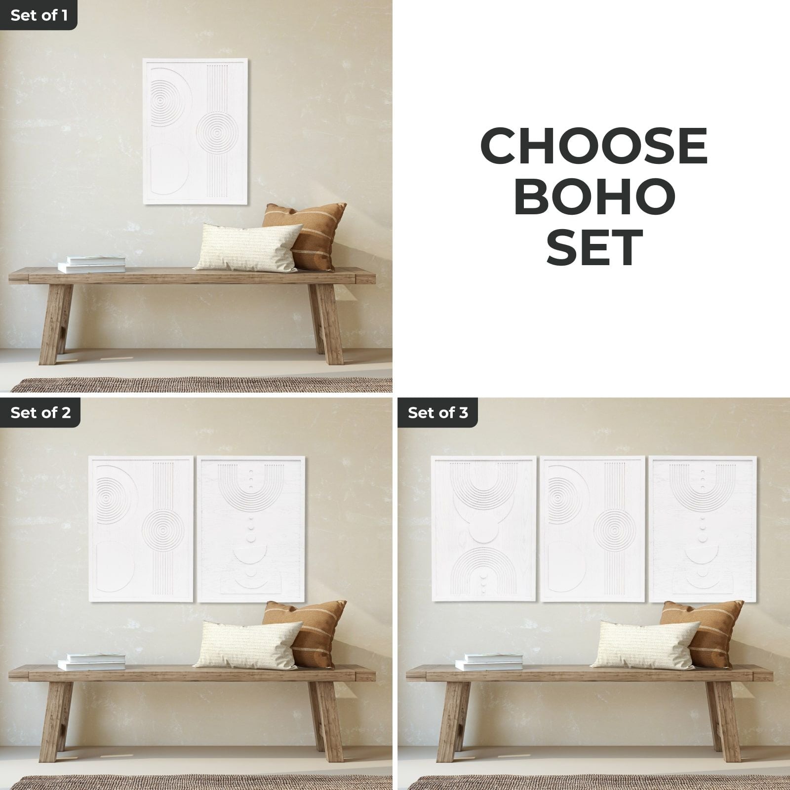 Boho Wood Wall Art - Solid
