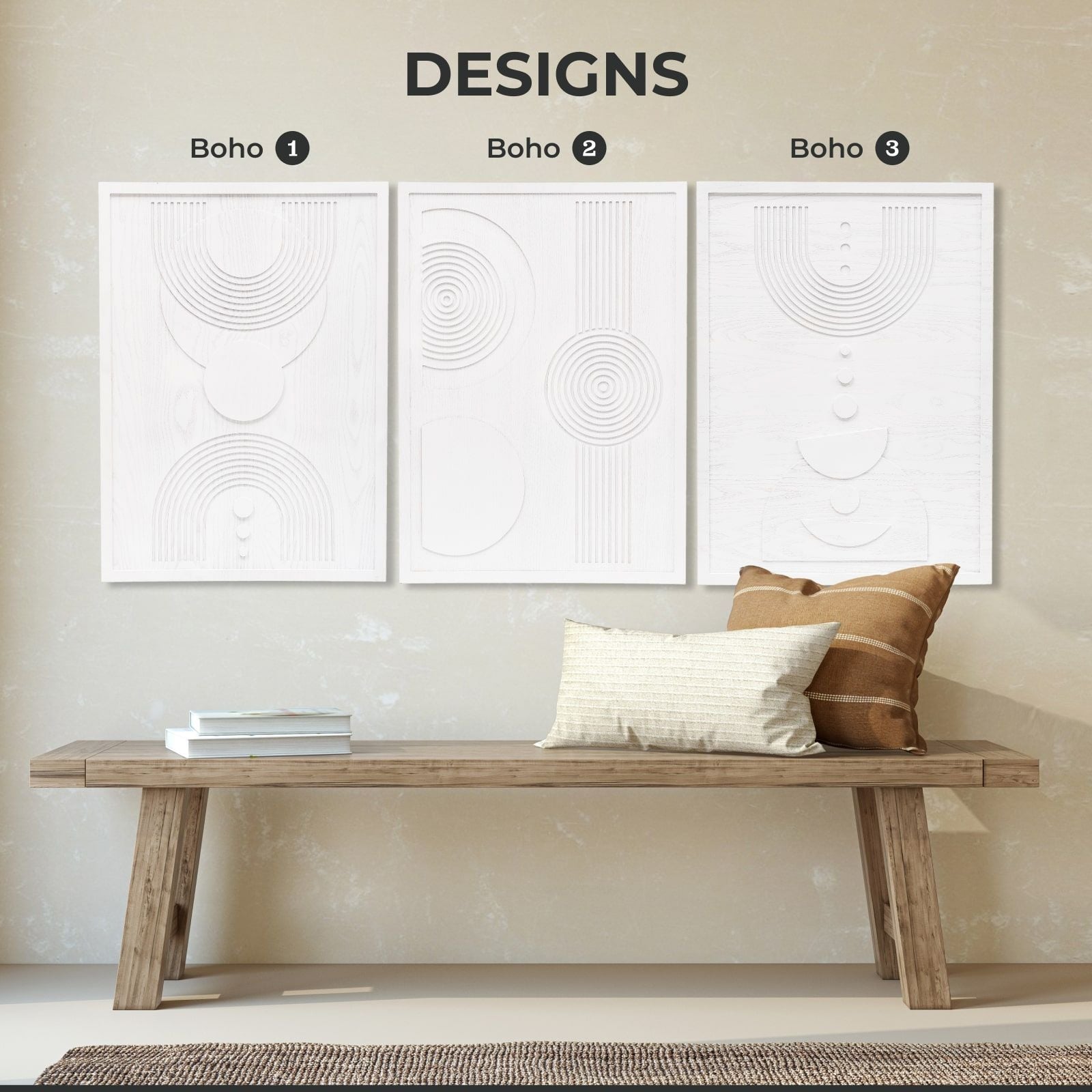 Boho Wood Wall Art - Solid