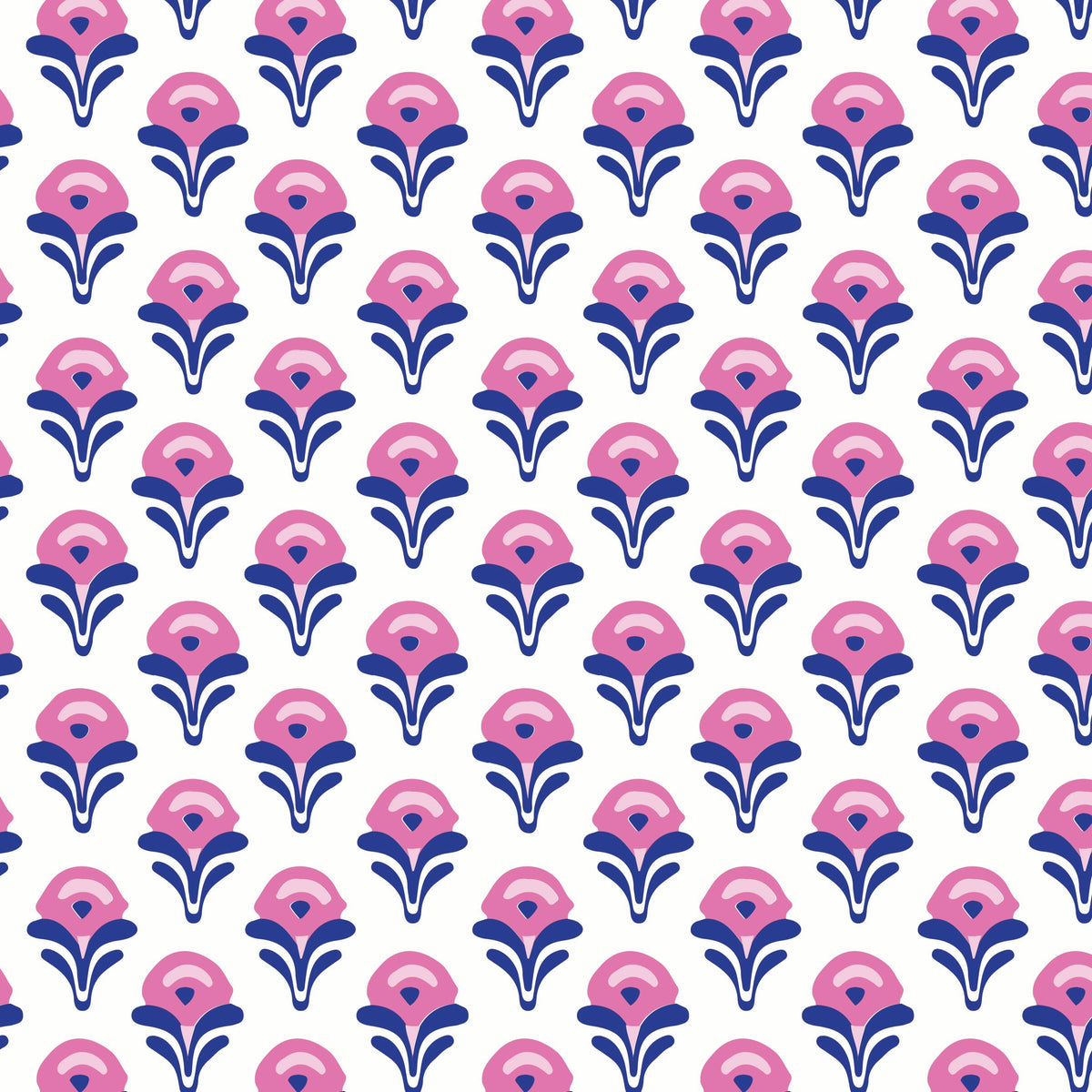 Blair Girls' Performance Pullover By Lh Sport - Boho Flora Hot Pink Navy