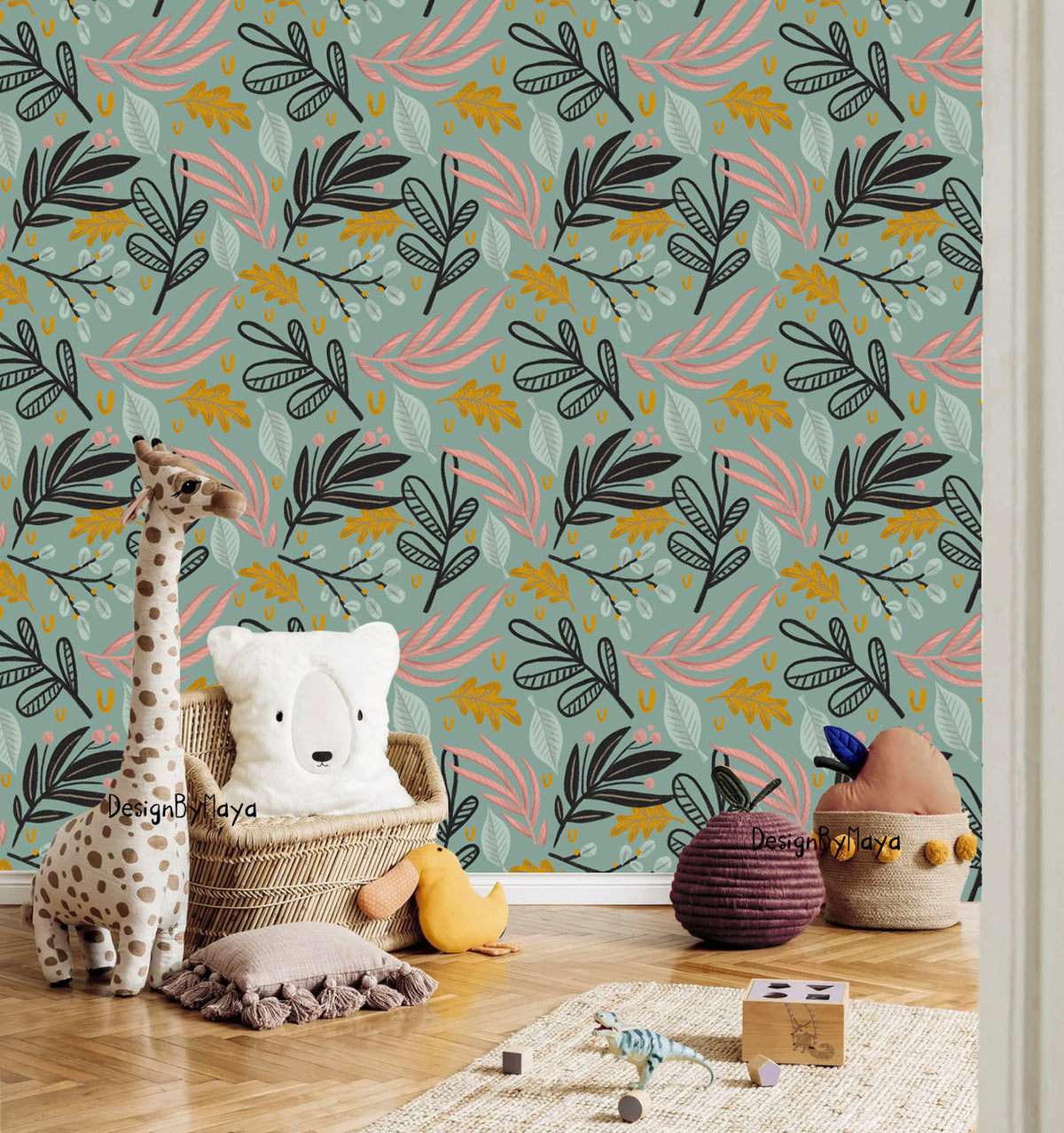 Boho Leaves Wallpaper - Nursery Wall Decor Wallpapers
