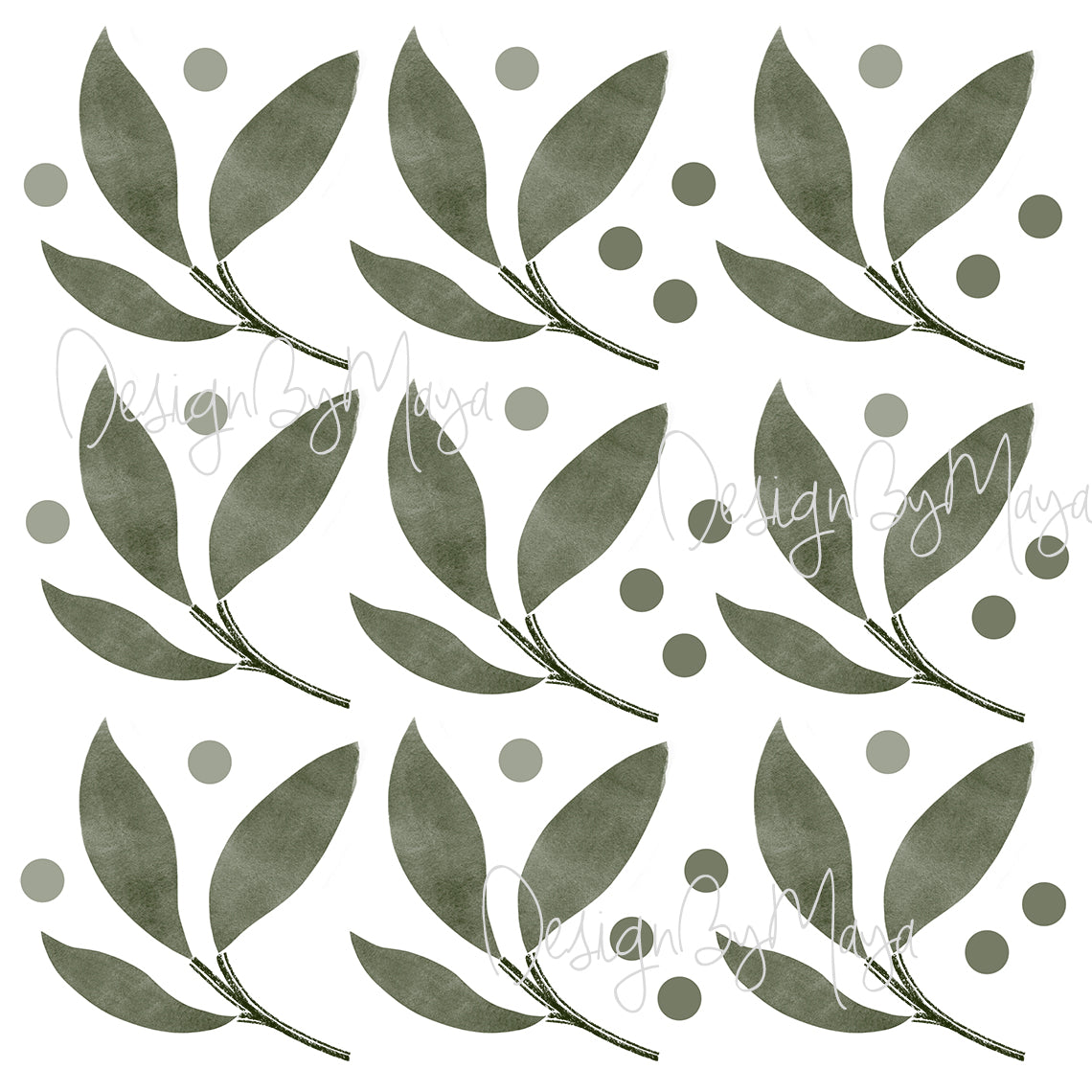Scandinavian Botanical Leaves - Fabric Nursery Wall Art Decals