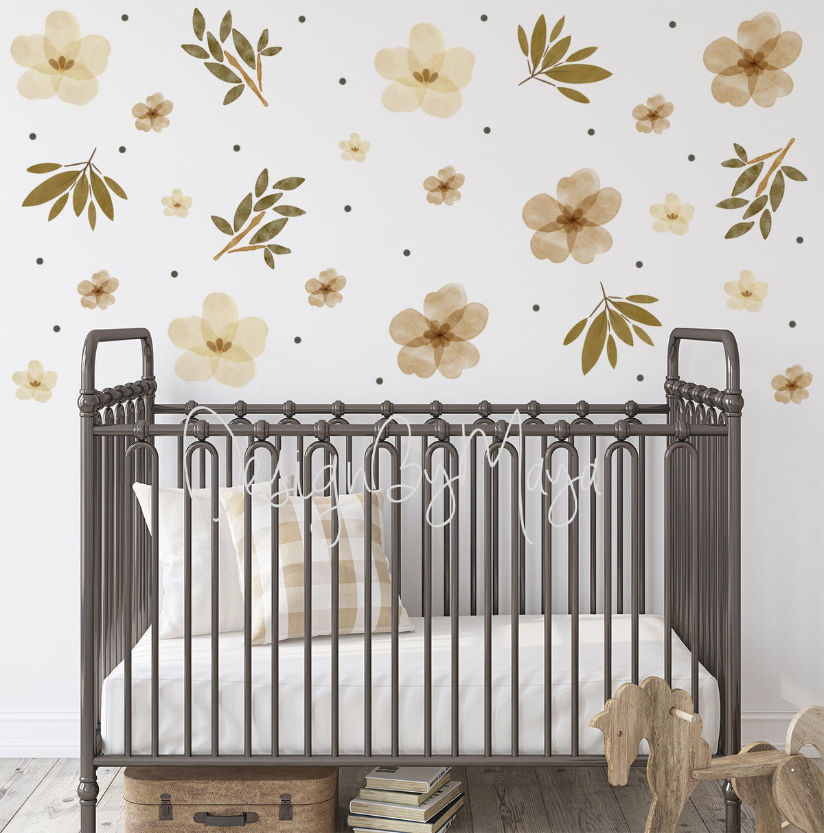 Boho Leaves & Foliage Wall Decals - Fabric Nursery Wall Art Decals