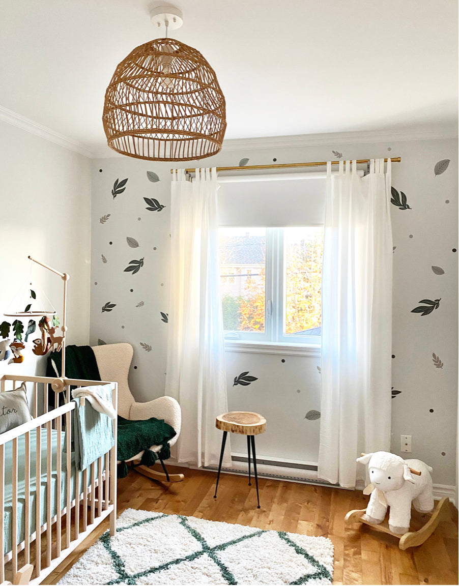 Watercolor Botanical Wall Stickers - Fabric Nursery Wall Art Decals
