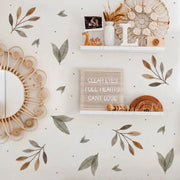 Boho Leaves & Foliage Wall Decals - Fabric Nursery Wall Art Decals