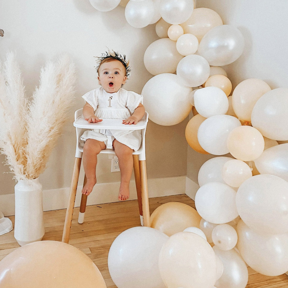 Neutral Boho Balloon Garland Kit – Blush, Linen & White
