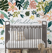 Watercolor Foliage And Leaves - Fabric Nursery Wall Art Decals