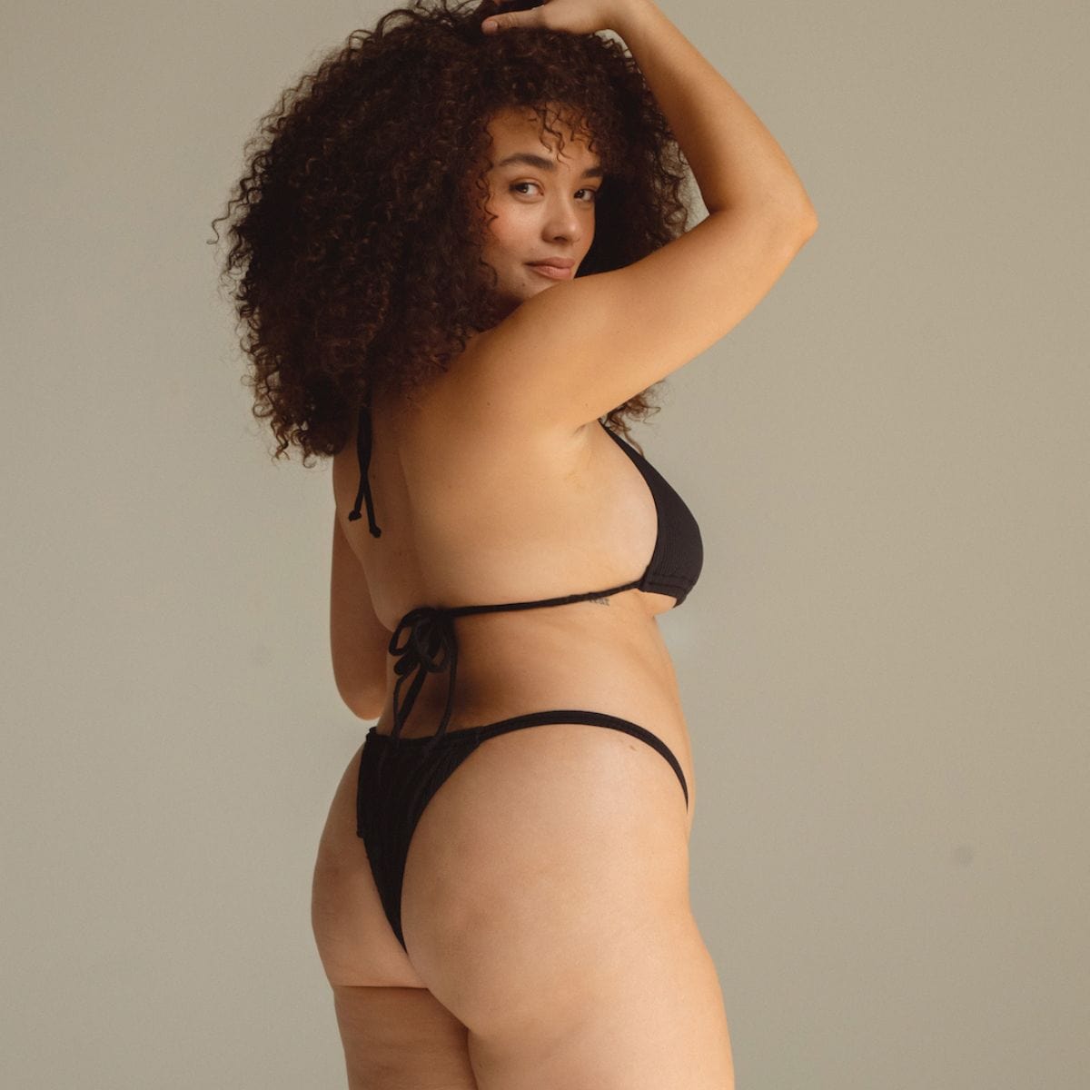 Black Rib Brasil Bikini Bottom