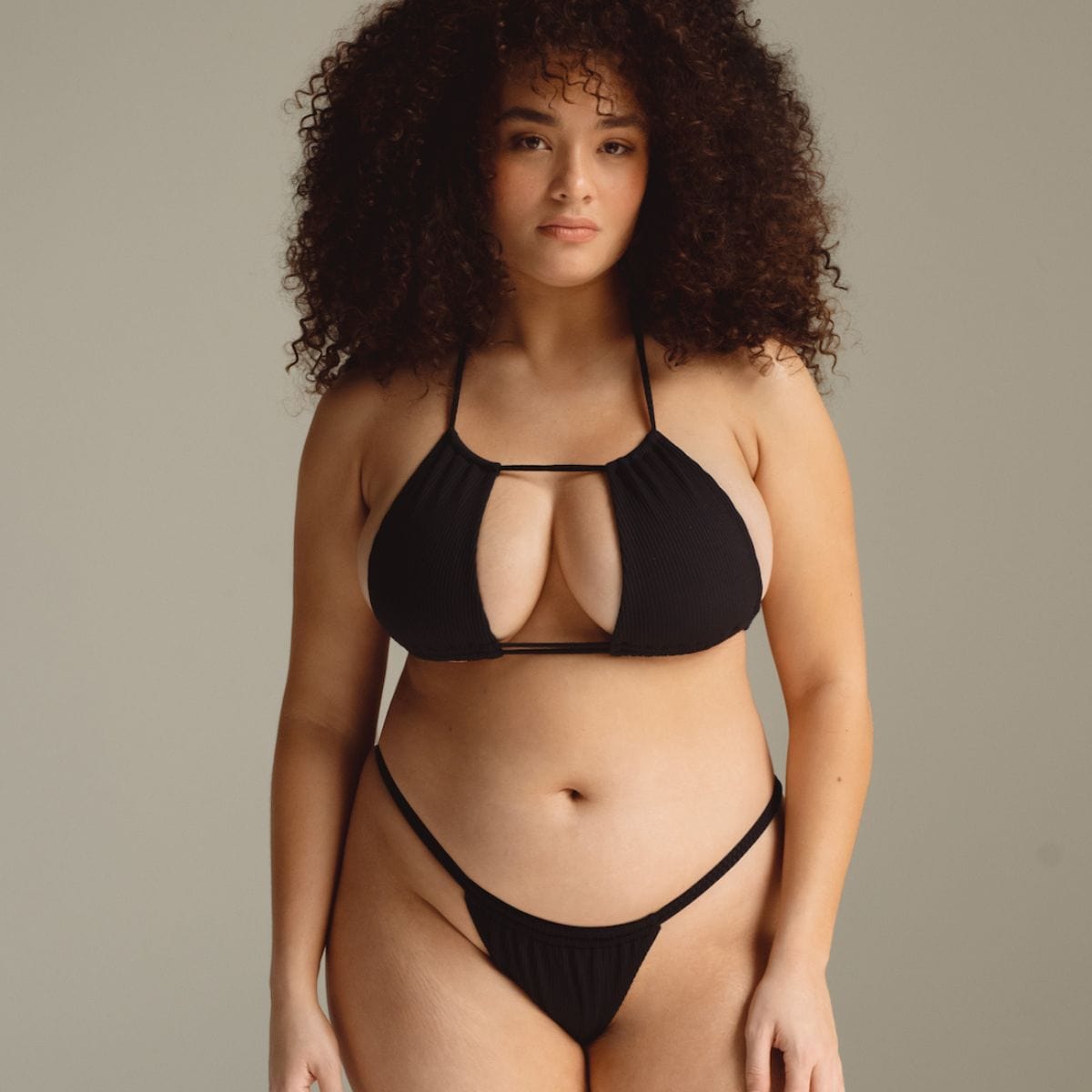 Black Rib Brasil Bikini Bottom