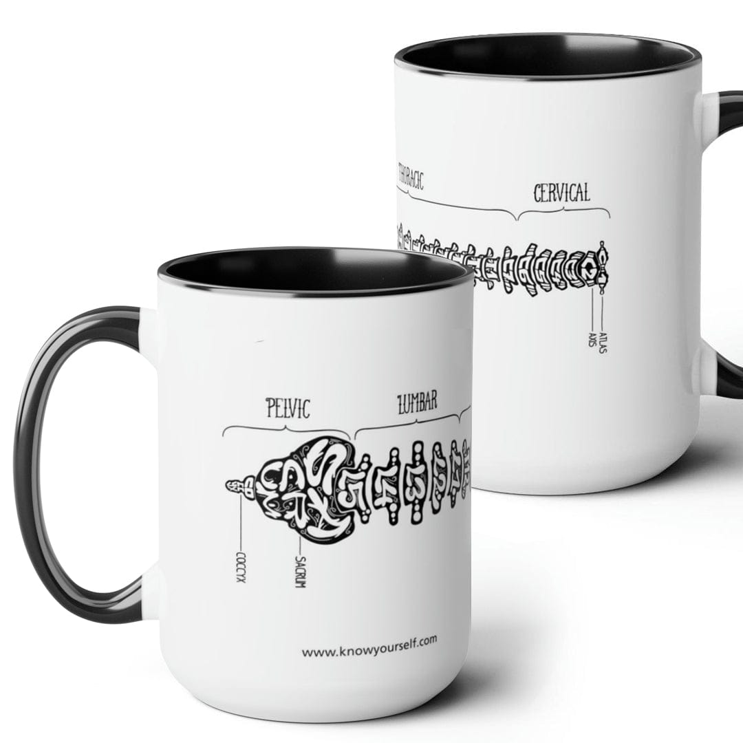 Anatomy Mug Set - Bones Of The Ear, Foot, Spine, And Ribs - Black