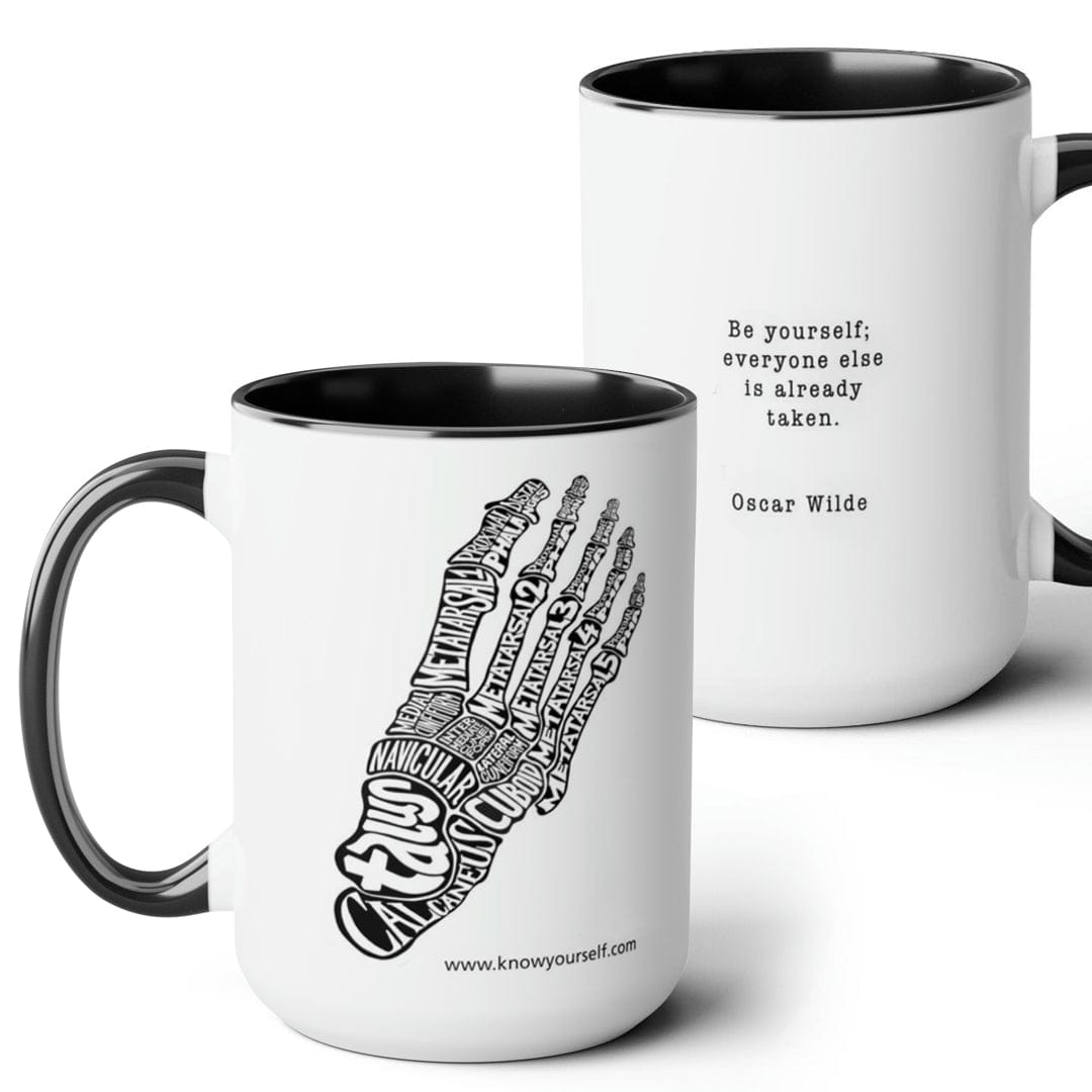 Anatomy Mug Set - Bones Of The Ear, Foot, Spine, And Ribs - Black