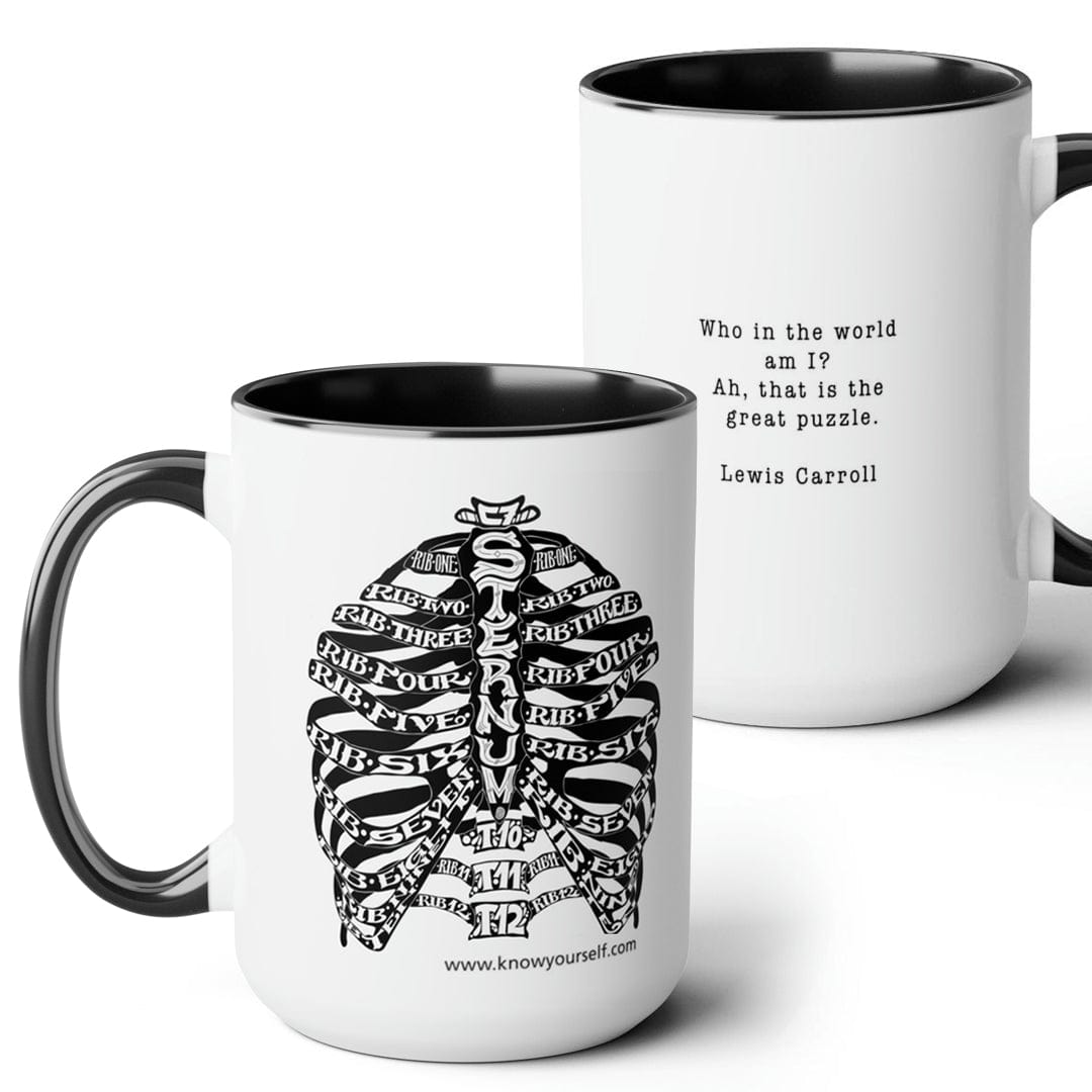 Anatomy Mug Set - Bones Of The Ear, Foot, Spine, And Ribs - Black
