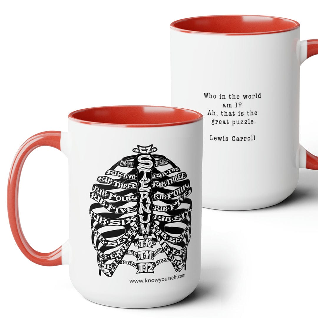 Anatomy Mug Set - Bones Of The Ear, Foot, Spine, And Ribs Red