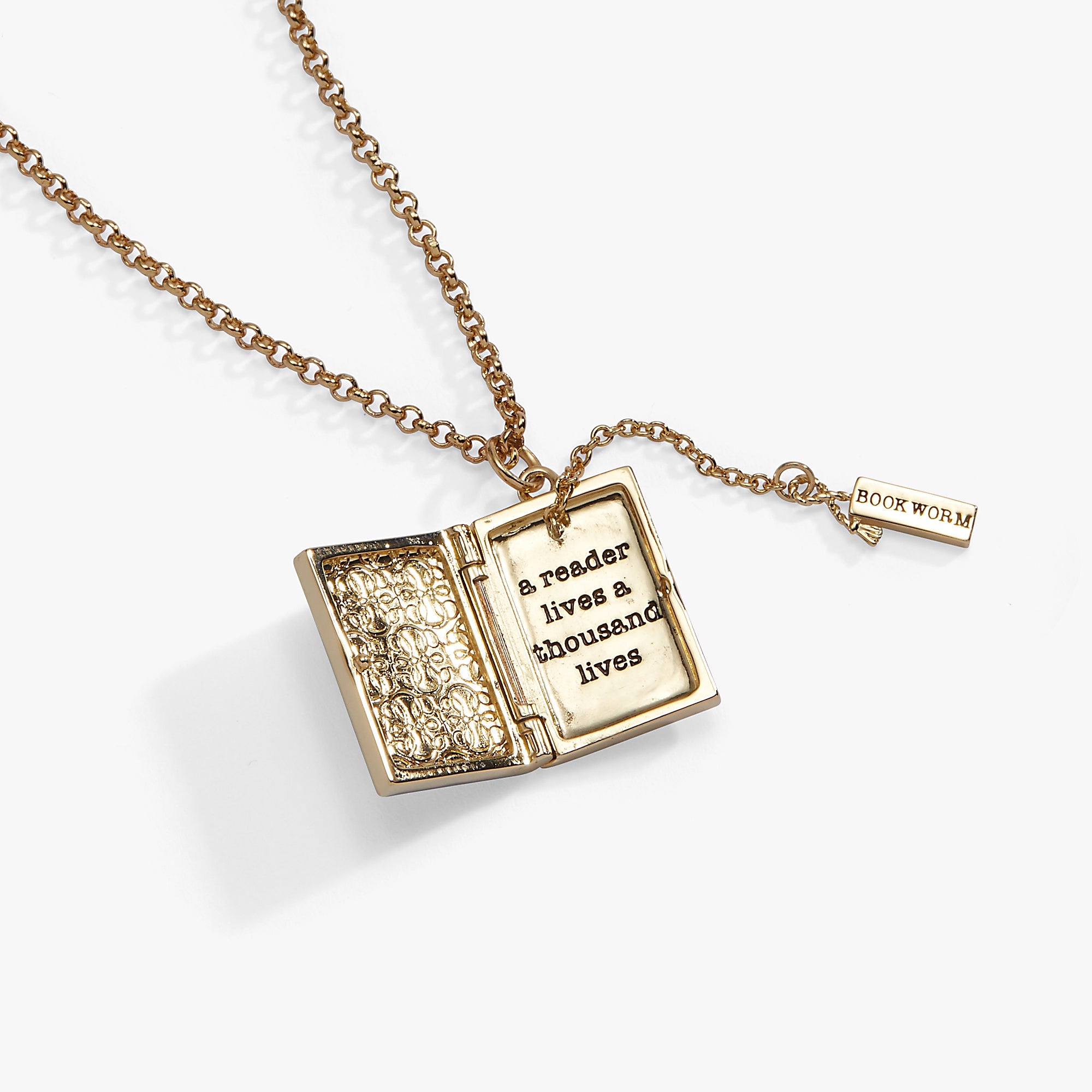 'a Reader Lives A Thousand Lives' Book Club Locket Pendant