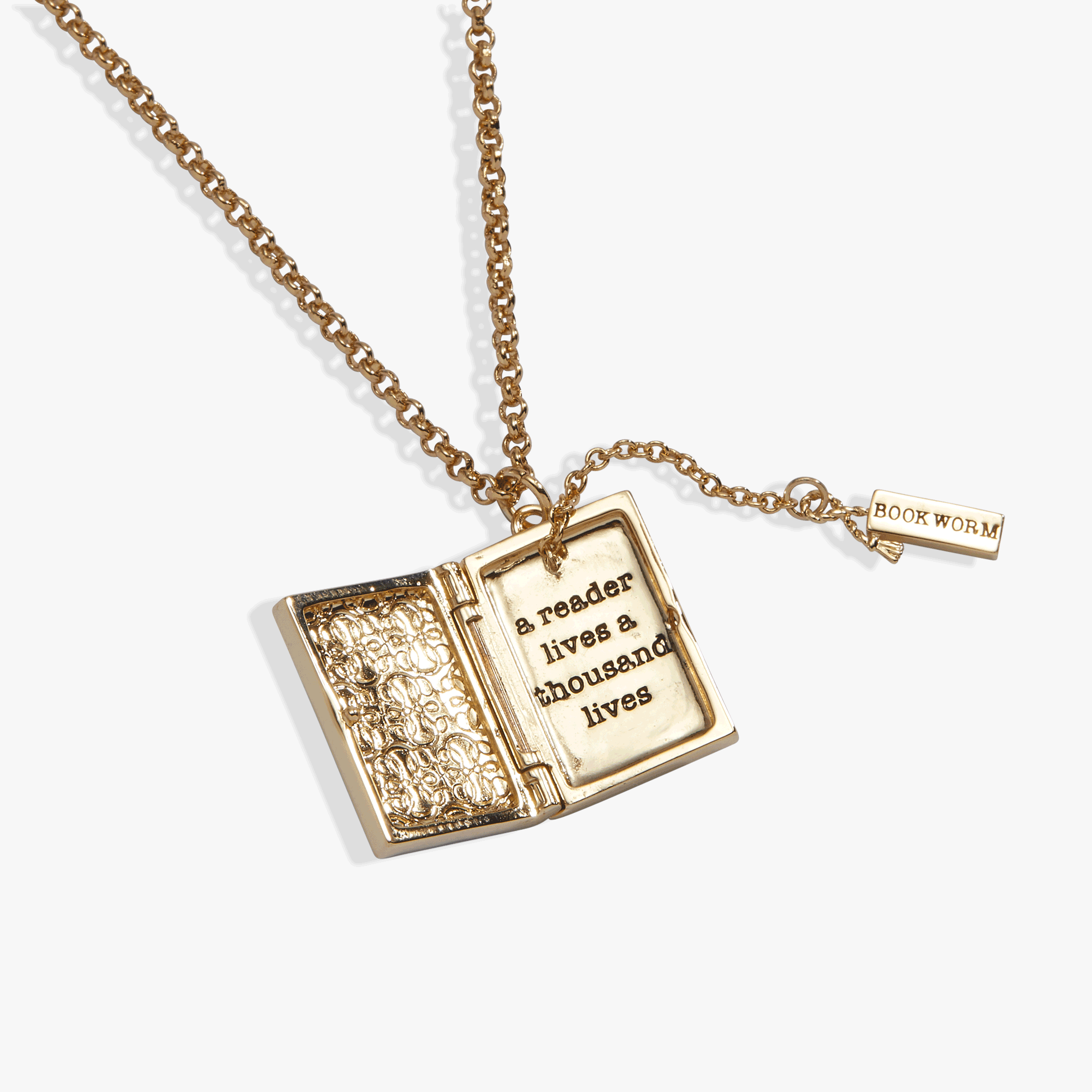 'a Reader Lives A Thousand Lives' Book Club Locket Pendant
