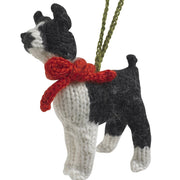 Hand Knit Alpaca Wool Christmas Ornament - Boston Terrier Dog