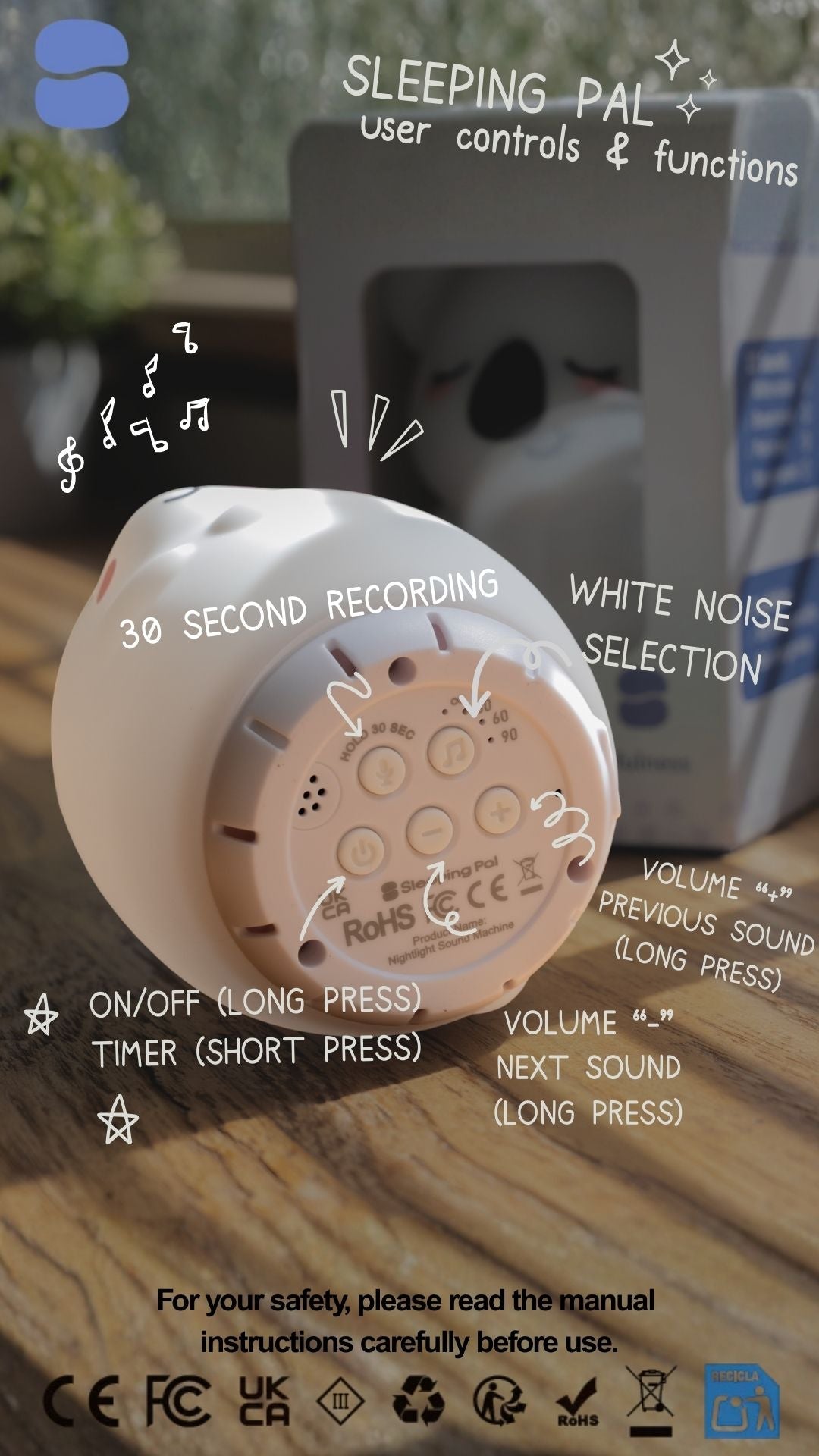 Night Light Sound Machine - 'kyle' The Koala