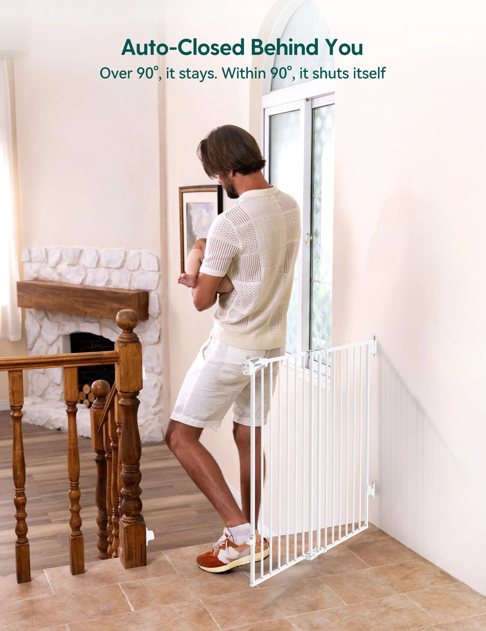 Boundless B17 | No-trip Hardware Mounted Baby Gates For Stairs