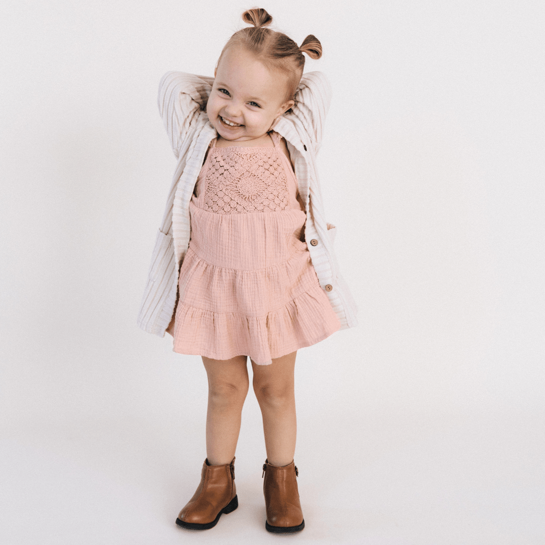 Dusty Rose Crochet Mommy & Me Dress - Child