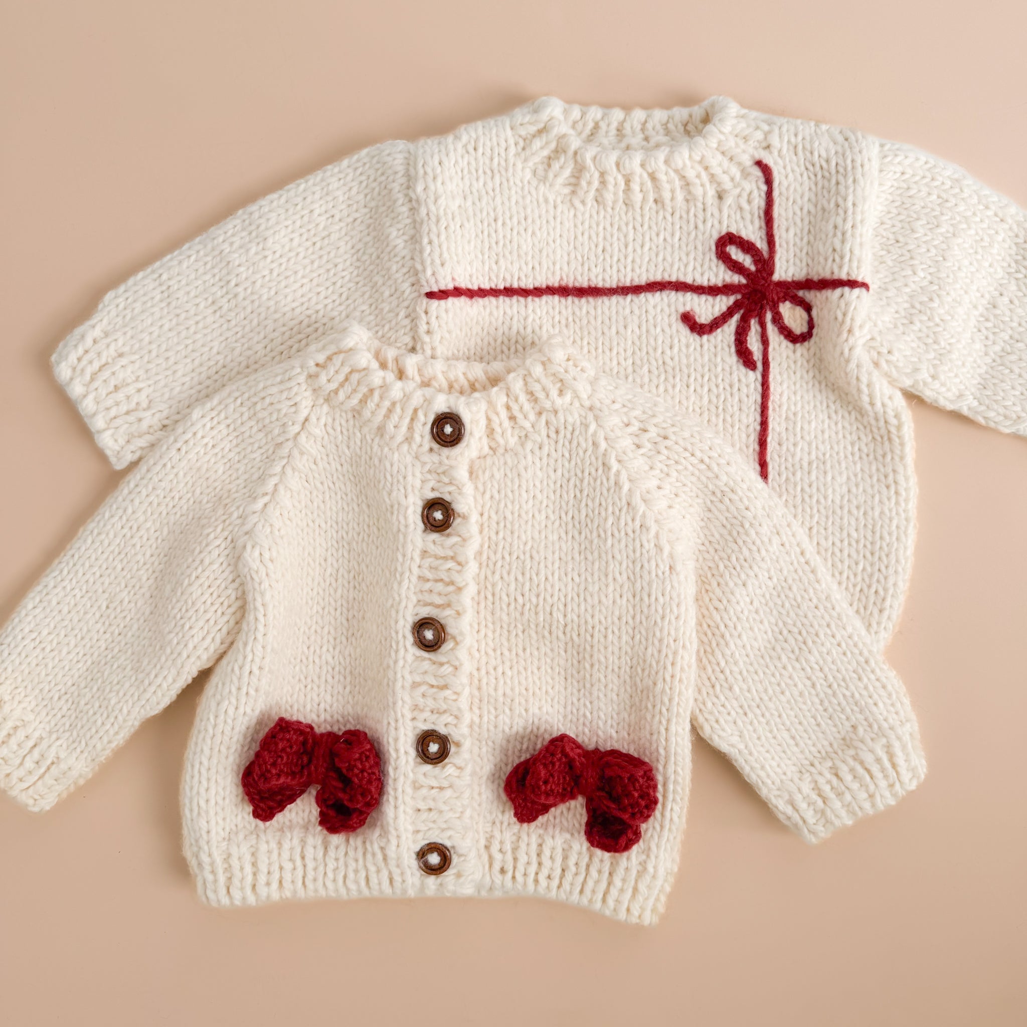 Present Sweater, Cream/red