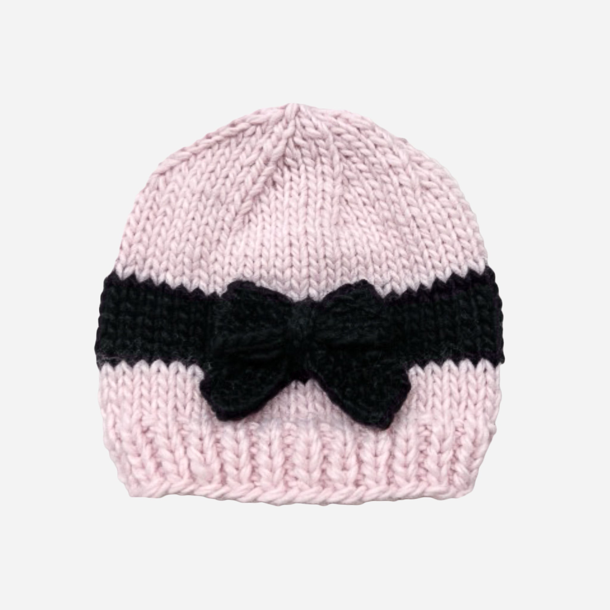 Bow Hat, Baby Pink/black