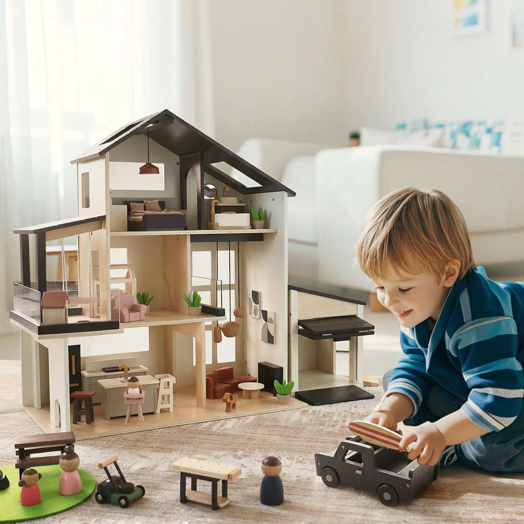 Tiny Land® Wooden Dollhouse - Garage