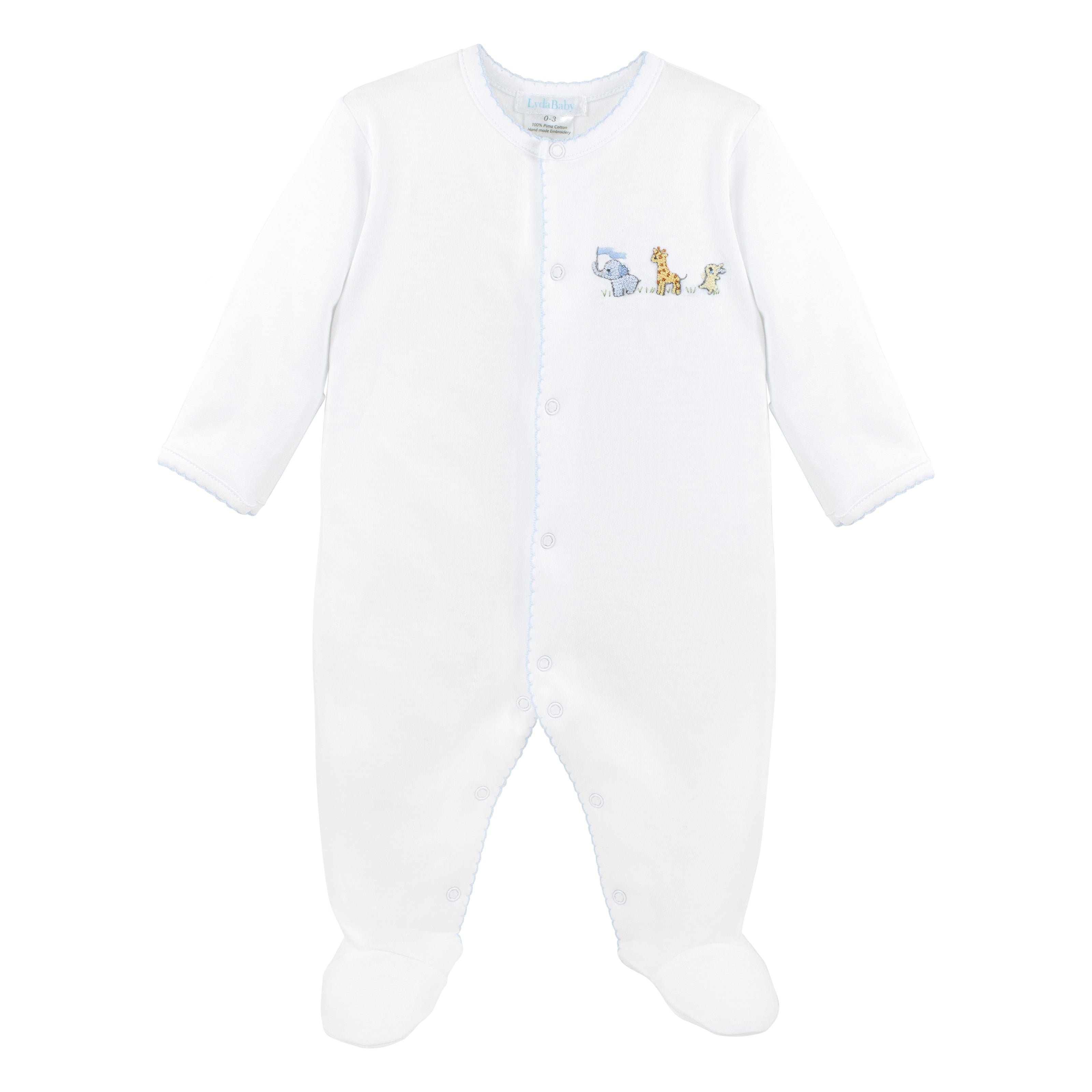 Baby Animals Embroidery Footie | Baby Boy