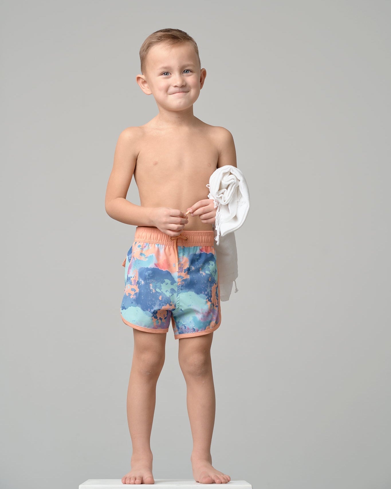 Boy's Swim Short - Melon Watercolor