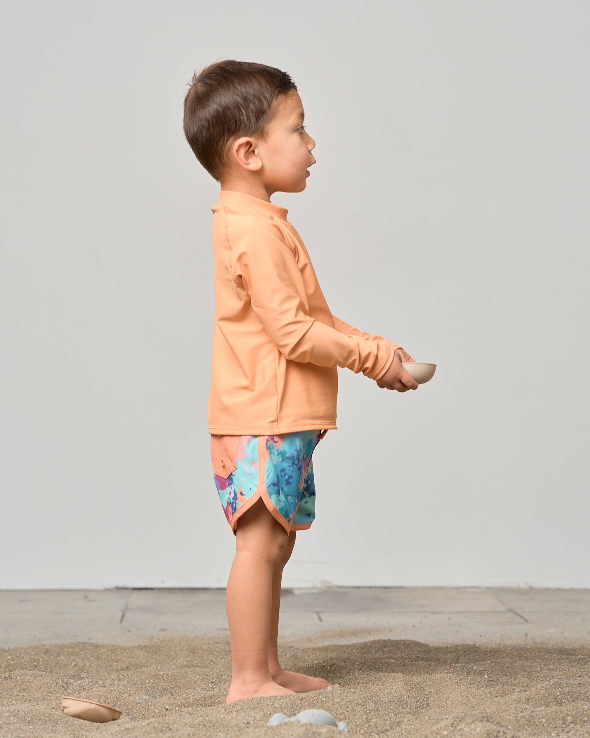 Boy's Swim Short - Melon Watercolor