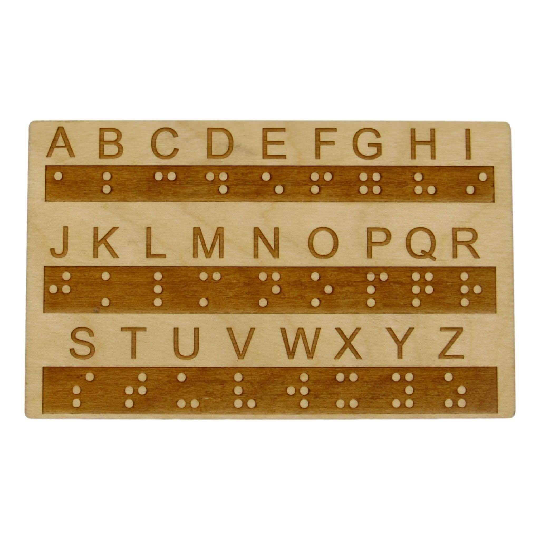 Braille Alphabet Board, Tactile Raised Dots, Made In The Usa