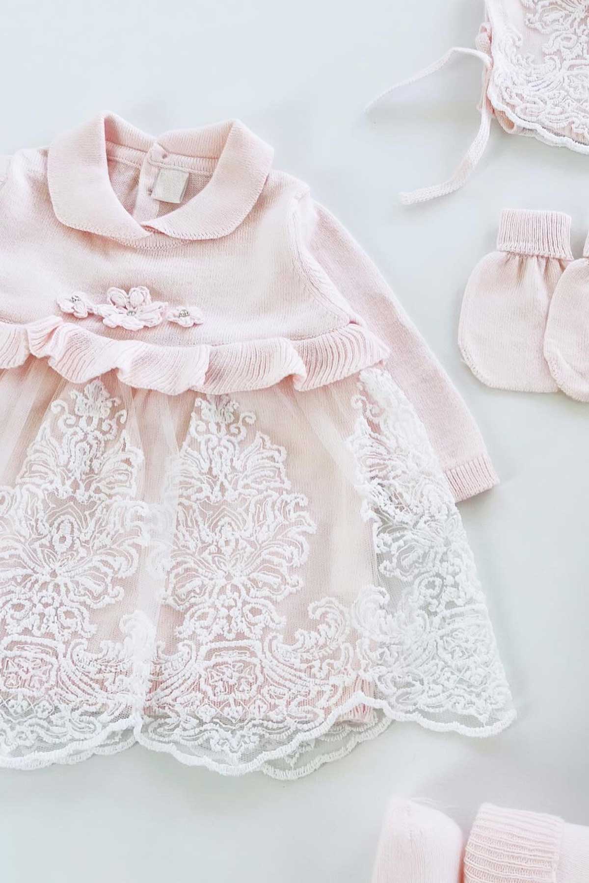 Brea Pink Knit Newborn Coming Home Set (5 Pcs)