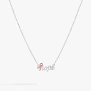 'hope' Breast Cancer Awareness Pink Ribbon Necklace