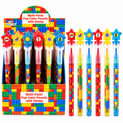 Brick Stackable Crayon With Stamper Topper