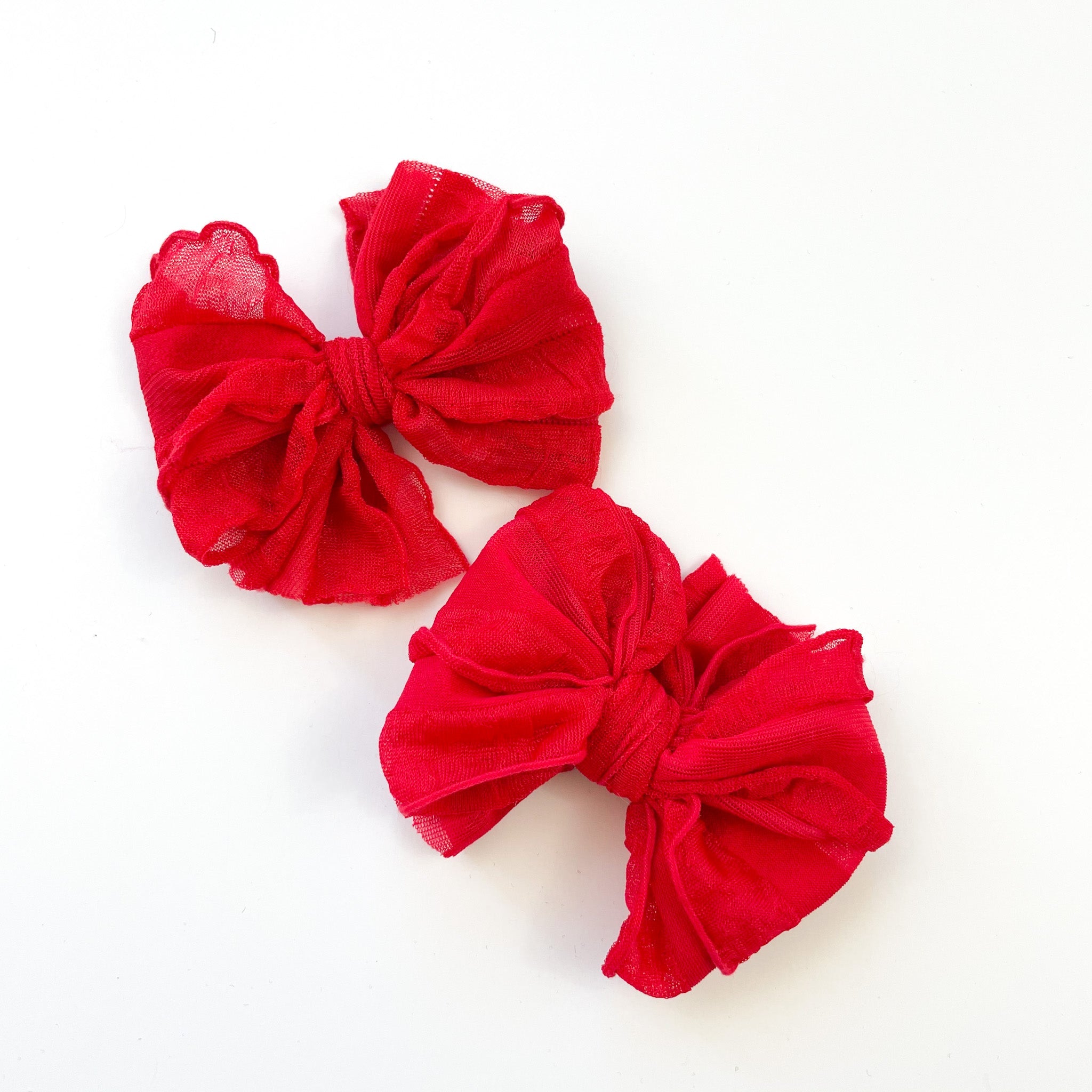 Bright Red | Ruffled Hair Clip