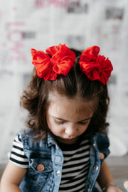 Bright Red | Ruffled Hair Clip