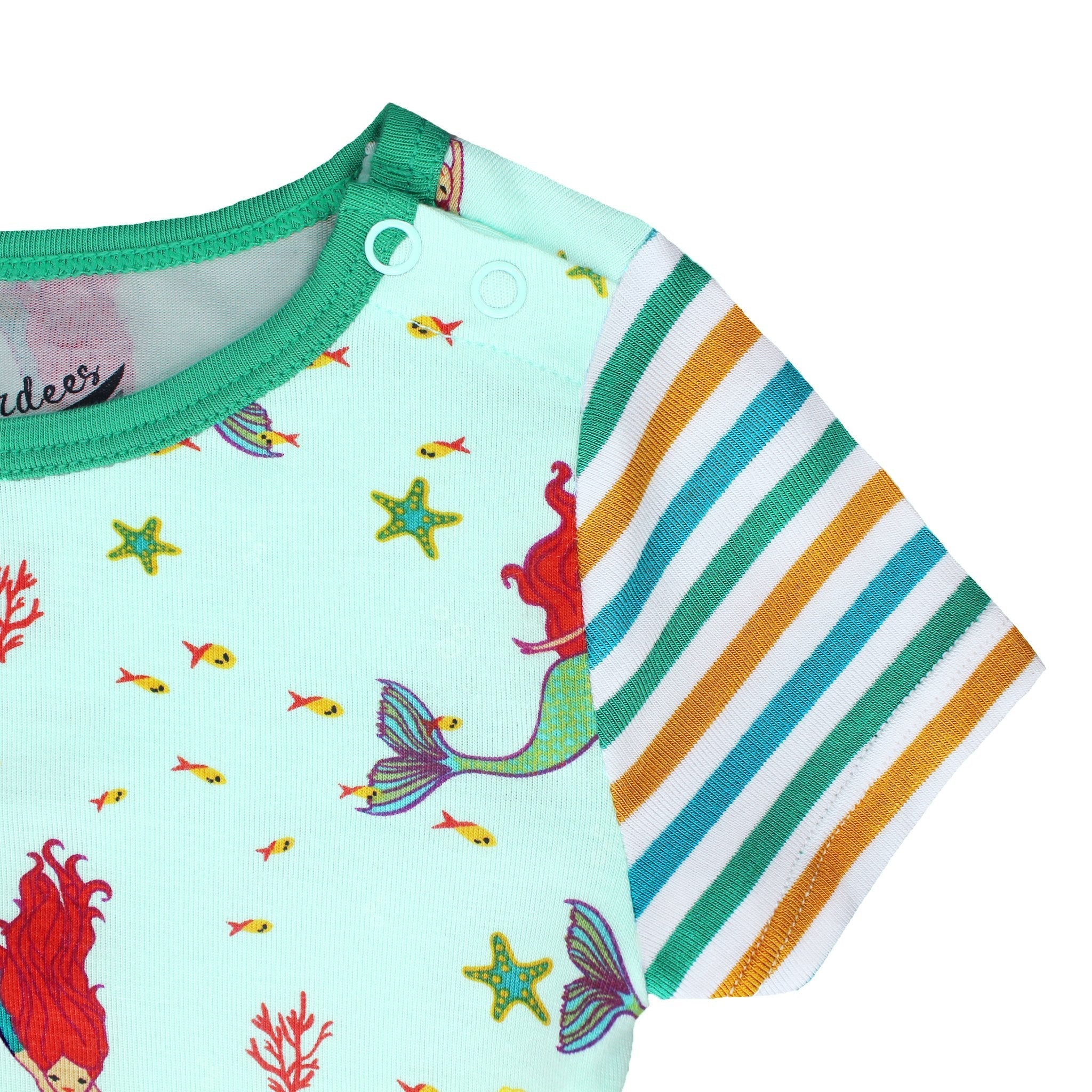 Brilliant-sea Mermaids Romper With Side Zipper (0-24m)