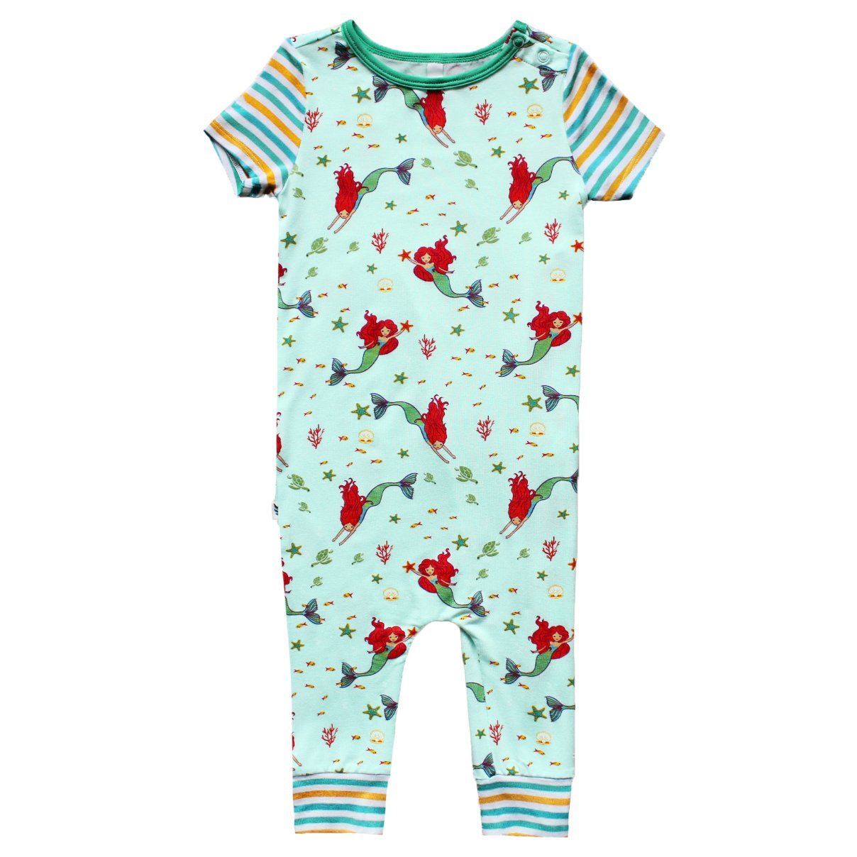 Brilliant-sea Mermaids Romper With Side Zipper (0-24m)