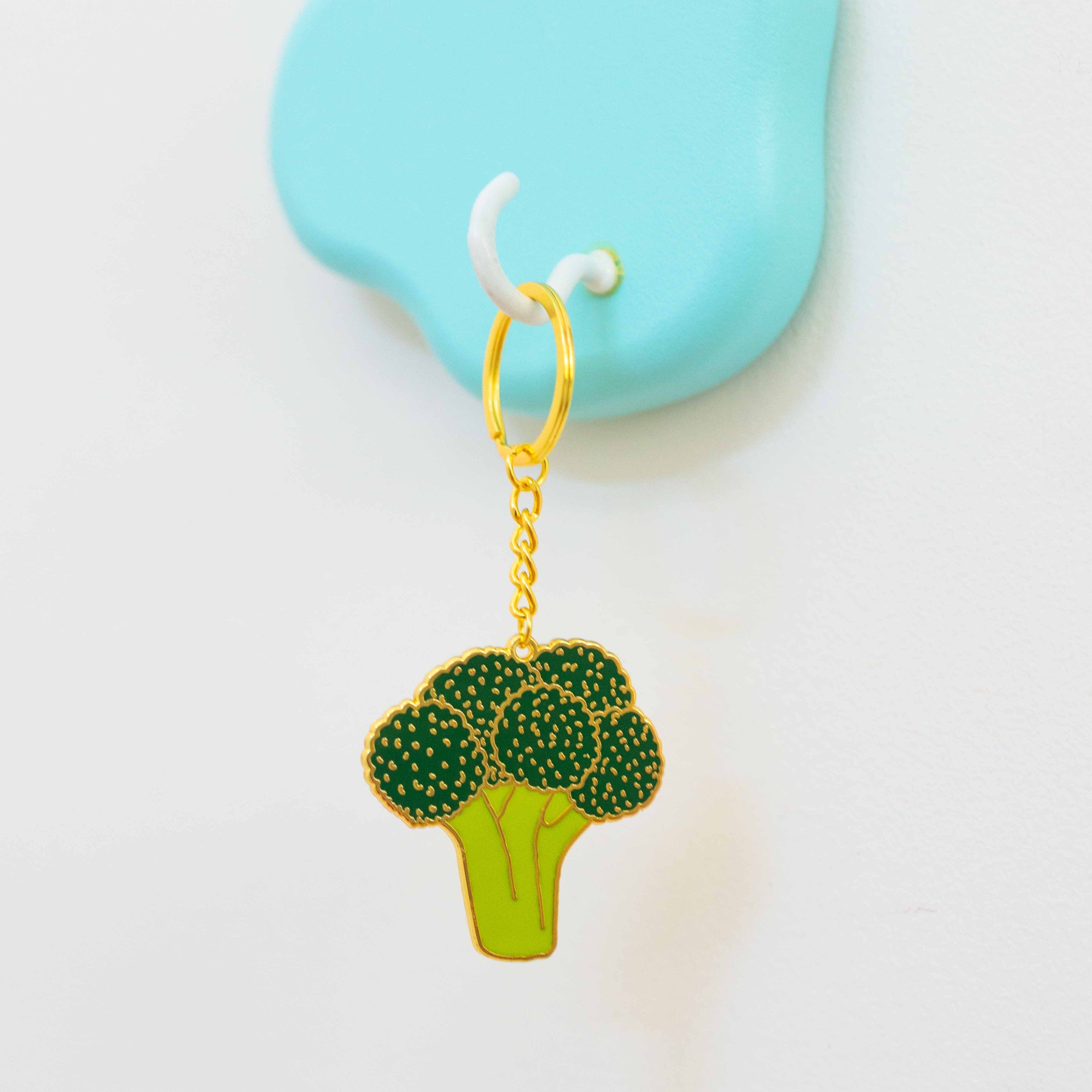 Broccoli Enamel Keychain