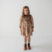 Brown Fall Smocked Dress