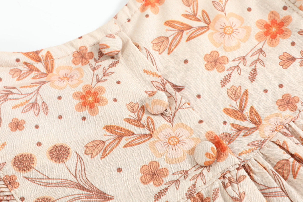 Brown Floral Tunic And Leggings Set