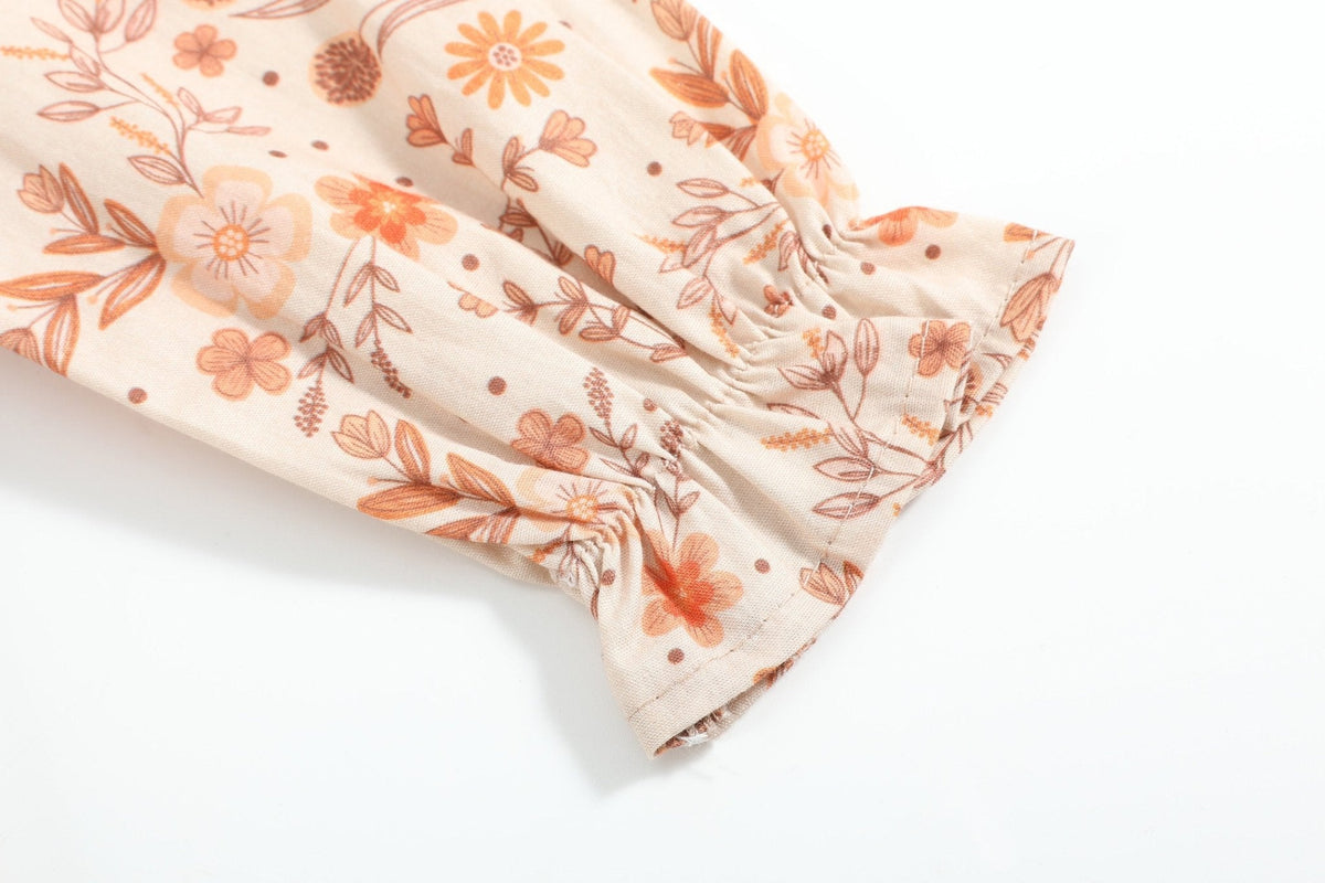 Brown Floral Tunic And Leggings Set
